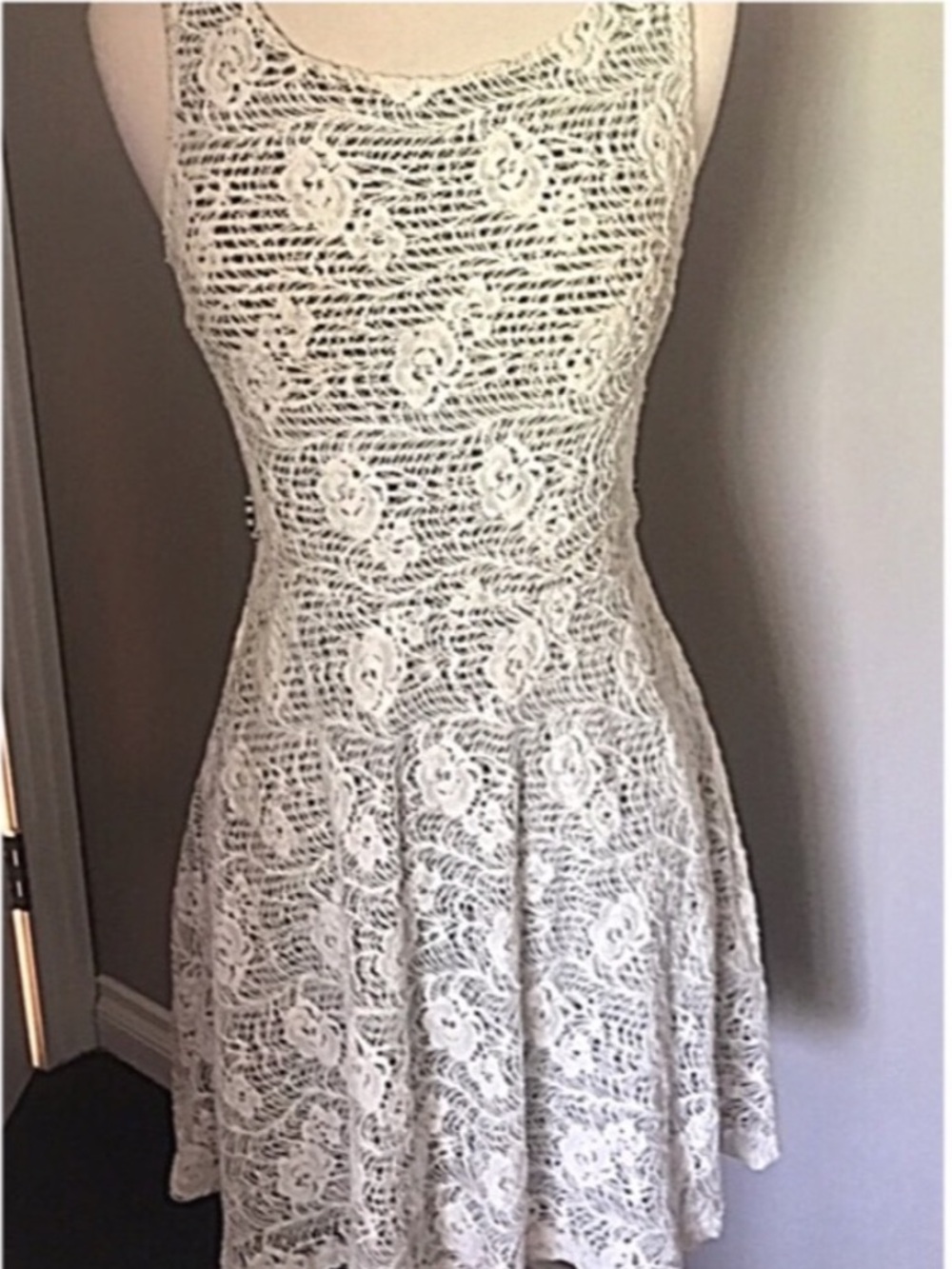 Monteau Los Angeles for Urban Outfitters White Lace Fit-and-Flare Dress